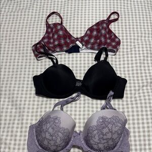 Stylish Black and Lavender Lace Bra Collection